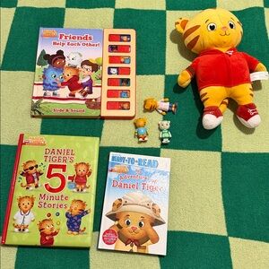 Cuddly Red Tiger Plush Toy with Storybook Set